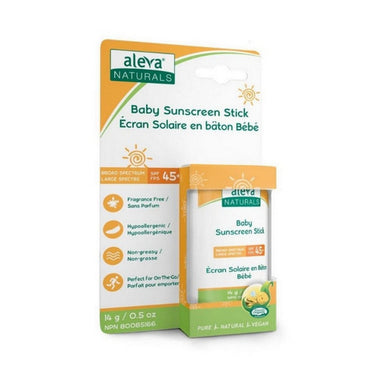 Aleva Naturals, Baby Sunscreen Stick SPF 45 Plus, 14 Grams