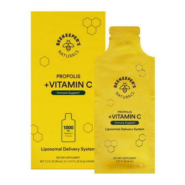 BeeKeeper's Natural, Propolis Plus Vitamin C Liposomal, 12 Count
