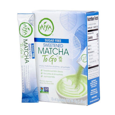 Aiya, Sugar Free Sweetened Matcha To Go, 10 Pack