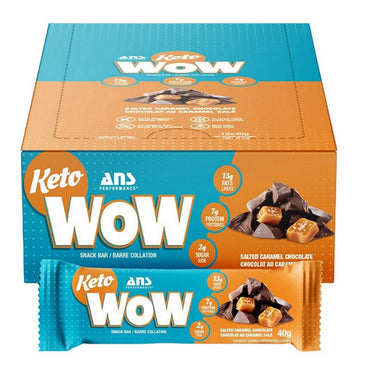 ANS Performance, Keto Wow Bar Salted Caramel Chocolate, 40 Grams (12 Count)