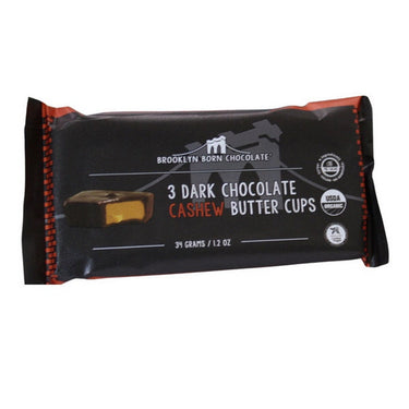 Brooklyn Born Chocolate, Dark Chocolate Cashew Butter Cups, 34 Grams (12 Count)