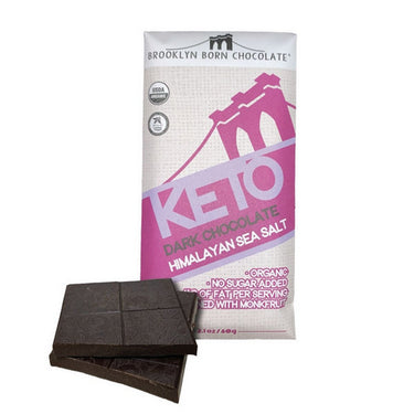 Brooklyn Born Chocolate, Keto Himalayan Sea Salt Chocolate Bar, 60 Grams (12 Count)