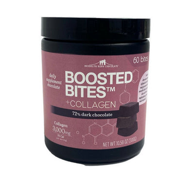 Brooklyn Born Chocolate, Dark Chocolate Bites Plus Collagen, 60 Count