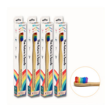 The Future Is Bamboo, Rainbow Adult Soft Toothbrush, 12 Count (12 In Each Set)