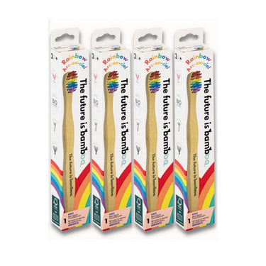 The Future Is Bamboo, Rainbow Kids Bamboo Toothbrush, 12 Count (12 In Each Set)