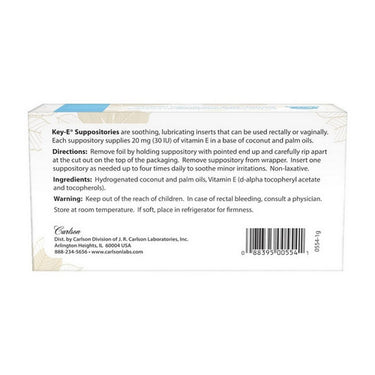 Carlson, Key E Suppositories Vitamin E, 24 Count