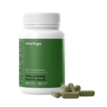 Heal + Co., Organic Moringa, 600 Mg, 120 Vegan Capsules