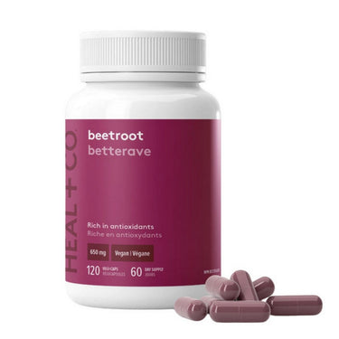 Heal + Co., Beetroot Antioxidant, 650 Mg, 120 Vegetarian Capsules