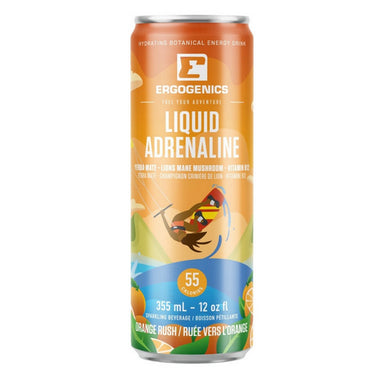 Ergogenics Nutrition, Liquid Adrenaline Orange Rush Hydrating Drink, 355 Ml (12 Count)