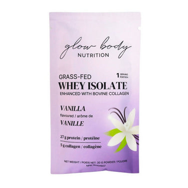 Glow Body, Protein Single Vanilla, 30 Grams (24 Count)