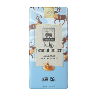 Endangered Species, Fudgy Peanut Butter Milk Chocolate, 85 Grams (12 Count)