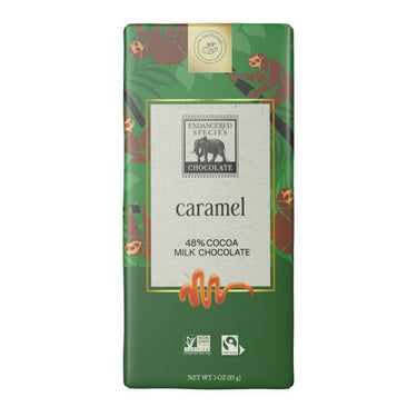 Endangered Species, Carmel Cacao Milk Chocolate Bar, 85 Grams (12 Count)