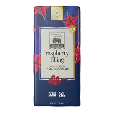 Endangered Species, Raspberry Filling Dark Chocolate, 85 Grams (12 Count)