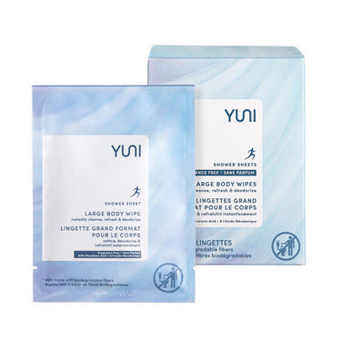Yuni Beauty, Shower Sheets Large Body Wipes Unscented, 12 Count