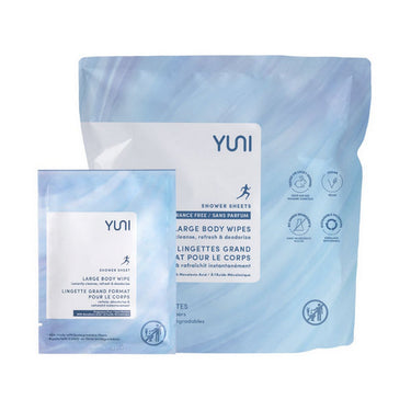 Yuni Beauty, Shower Sheets Large Body Wipes Unscented, 30 Count