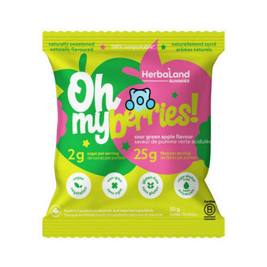 Herbaland, Oh My Berries Sour Green Apple, 150 Grams (12 Count)