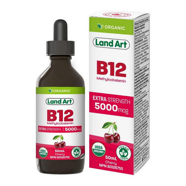 Land Art, B12 Drops Extra Strength, 5000 Mcg, 50 Ml