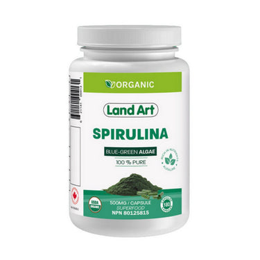 Land Art, Organic Spirulina Extra Capsules, 500 Mg, 180 Capsules