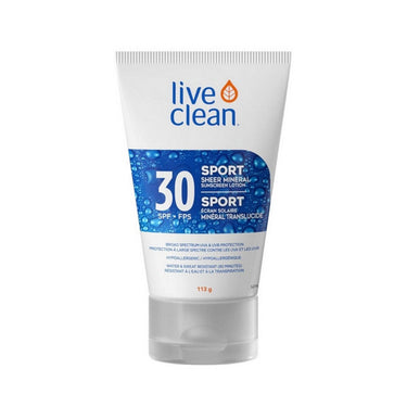 Live Clean, Mineral Sport Sun Lotion SPF30, 113 Grams