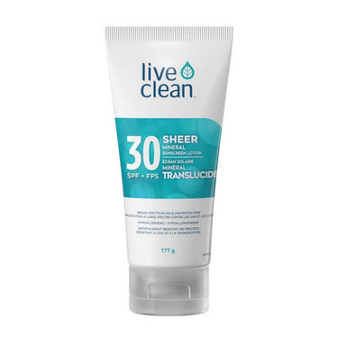 Live Clean, Sheer Mineral Sunscreen Lotion SPF30, 177 Grams
