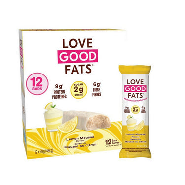 Love Good Fats, Lemon Mousse Snack Bar, 39 Grams (12 Count)