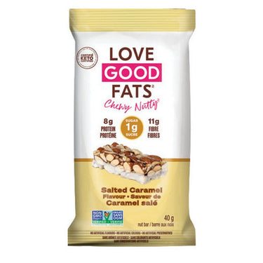 Love Good Fats, Chewy Nutty Salted Caramel Flavour Bar, 40 Grams (12 Count)