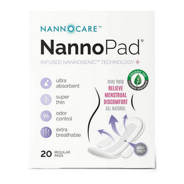 Nannopad, Natural Organic Regular Pads, 20 Count