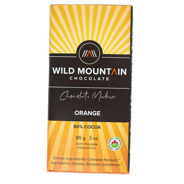 Orange Dark Chocolate 85 Grams (12 Count) by Wild Mountain Chocolate