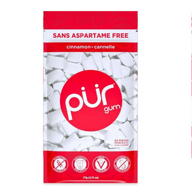 Pur Gum, Cinnamon Chewing Gum, 55 Pieces (12 Count)