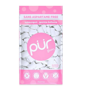 Pur Gum, Natural Bubblegum Flavored Gum, 55 Pieces (12 Count)