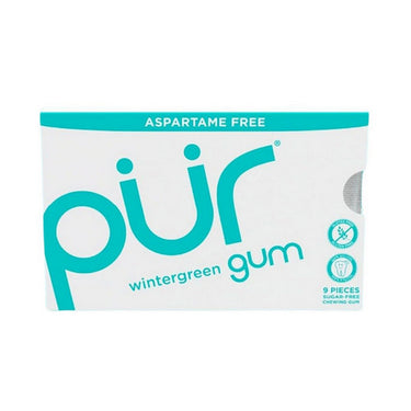 Pur Gum, Wintergreen Chewing Gum, 9 Pieces (12 Count)