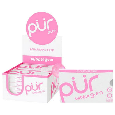 Pur Gum, Natural Bubblegum Flavored Gum, 9 Pieces (12 Count)