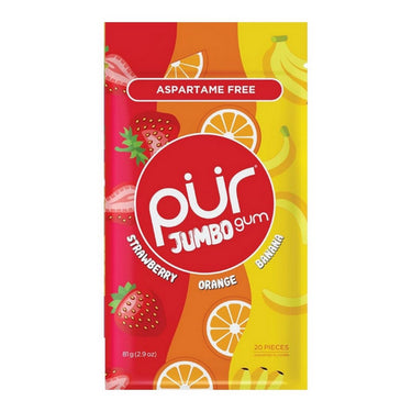 Pur Gum, Strawberry And Orange With Banana Jumbo Gum, 20 Pieces (10 Count)