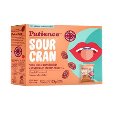Patience Fruit And Co, Sour Dried Cranberries Peach Flavoured, 5 Pack