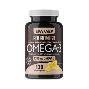 AquaOmega, Regular Strength Omega 3 With EPA And DHA, 1700 Mg, 120 Softgels