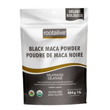 Rootalive Inc., Organic Gelatinized Black Maca Powder, 454 Grams