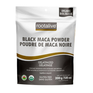 Rootalive Inc., Organic Gelatinized Black Maca Powder, 200 Grams