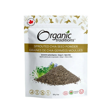 Organic Traditions, Sprouted Chia Seed Powder, 454 Grams