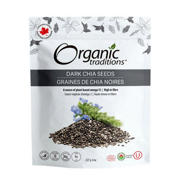 Organic Traditions, Organic Drak Chia Seeds, 227 Grams