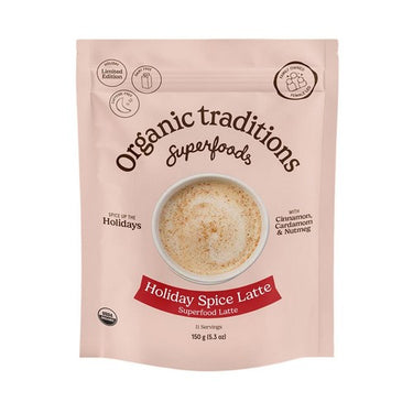 Organic Traditions, Organic Limited Edition Holiday Spice Latte, 150 Grams