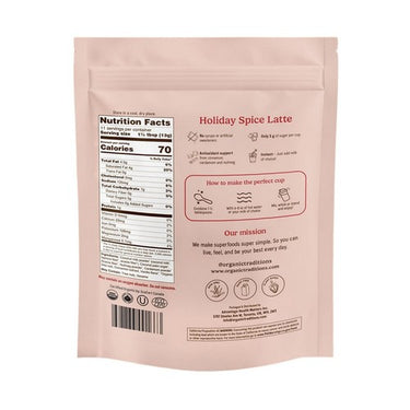 Organic Traditions, Organic Limited Edition Holiday Spice Latte, 150 Grams