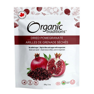 Organic Traditions, Organic Dried Pomegranate, 100 Grams