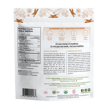 Organic Traditions, Ceylon Cinnamon Powder, 227 Grams