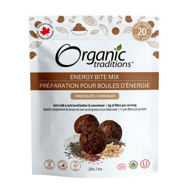 Organic Traditions, Chocolate Energy Bite Mix, 220 Grams