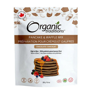 Organic Traditions, Pancake And Waffle Mix Chocolate, 300 Grams