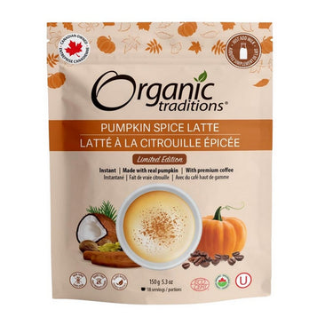 Organic Traditions, Pumpkin Spice Latte Instant Coffee, 150 Grams