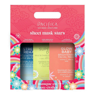 Pacifica, Sheet Mask Set, 3 Pack