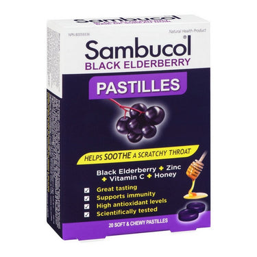 Sambucol, Black Elderberry Throat Lozenge, 20 Count