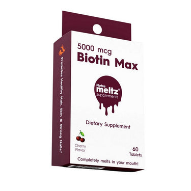 Nutrameltz, Biotin Max Cherry Flavour, 5000 Mcg, 60 Tablets