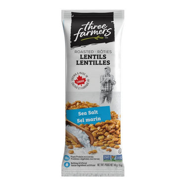 Three Farmers, Lentils Sea Salt Snack Packs, 40 Grams (12 Count)